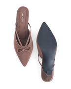 Hepburn Bow Bliss Brown Kitten Heels
