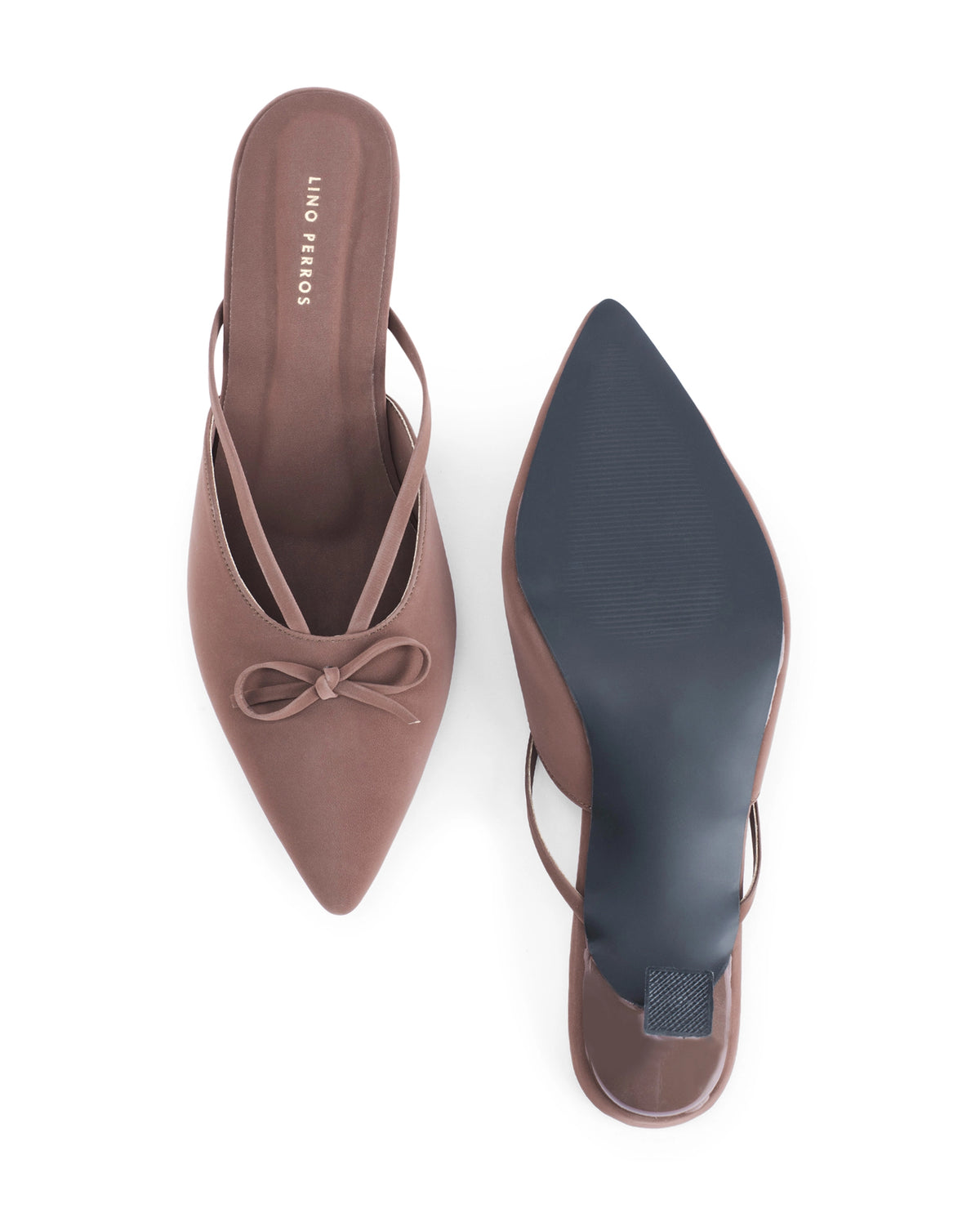 Hepburn Bow Bliss Brown Kitten Heels