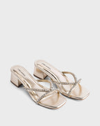 Victoria Radiance Gold Block Heels
