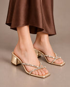 Victoria Radiance Gold Block Heels
