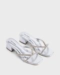 Victoria Radiance Silver Block Heels