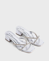 Victoria Radiance Silver Block Heels