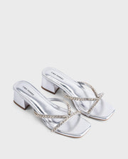 Victoria Radiance Silver Block Heels