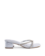 Victoria Radiance Silver Block Heels