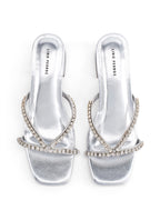 Victoria Radiance Silver Block Heels