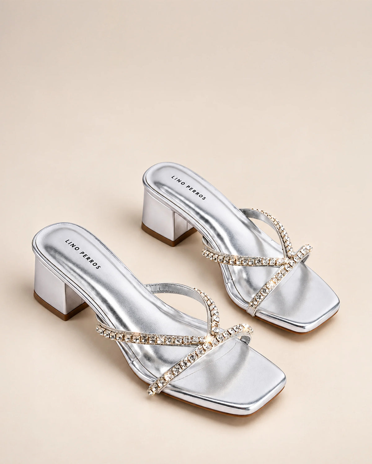 Victoria Radiance Silver Block Heels