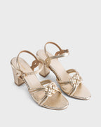 Gabbana Braid Gold Block Heels