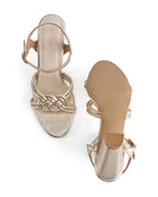 Gabbana Braid Gold Block Heels