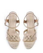 Gabbana Braid Gold Block Heels