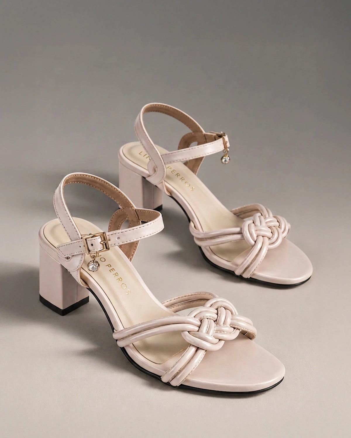 Gabbana Braid Off-white Block Heels