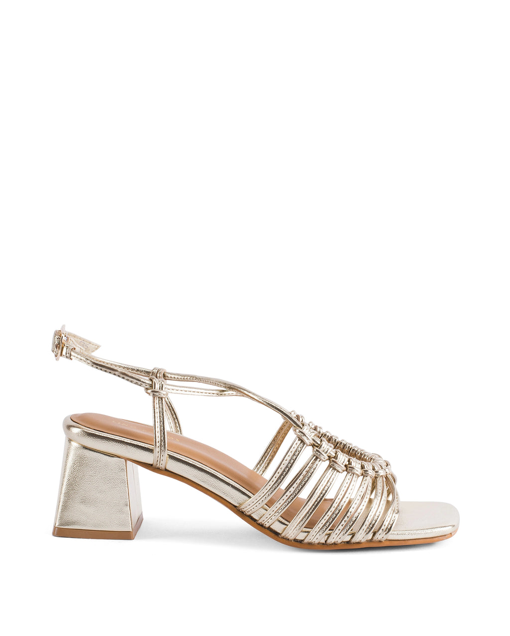 Gabbana Knot Gold Block Heels