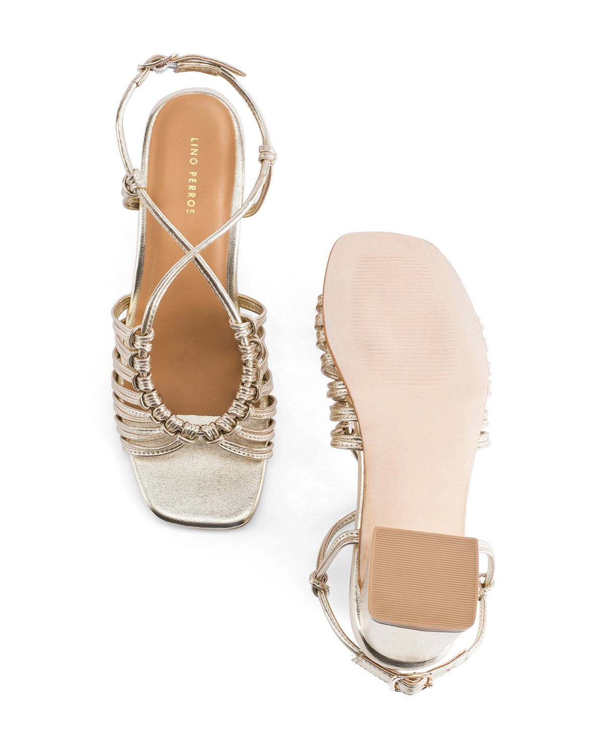 Gabbana Knot Gold Block Heels