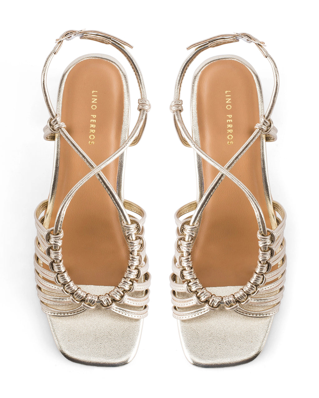 Gabbana Knot Gold Block Heels
