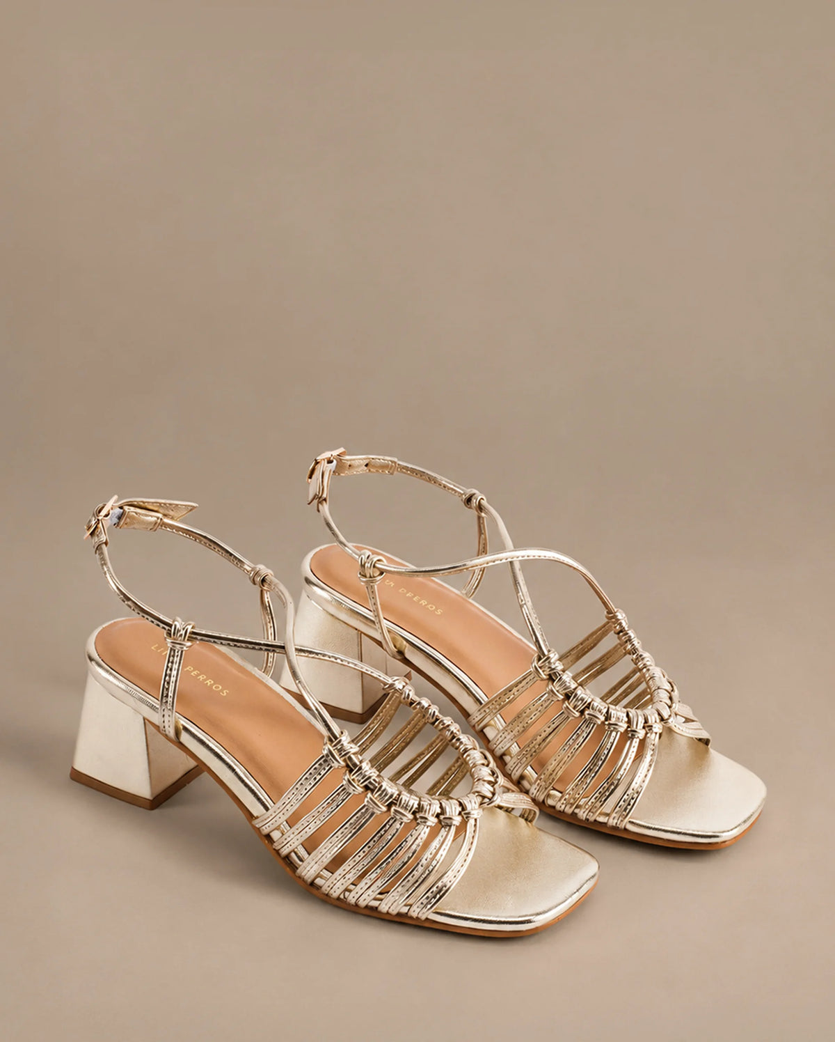 Gabbana Knot Gold Block Heels