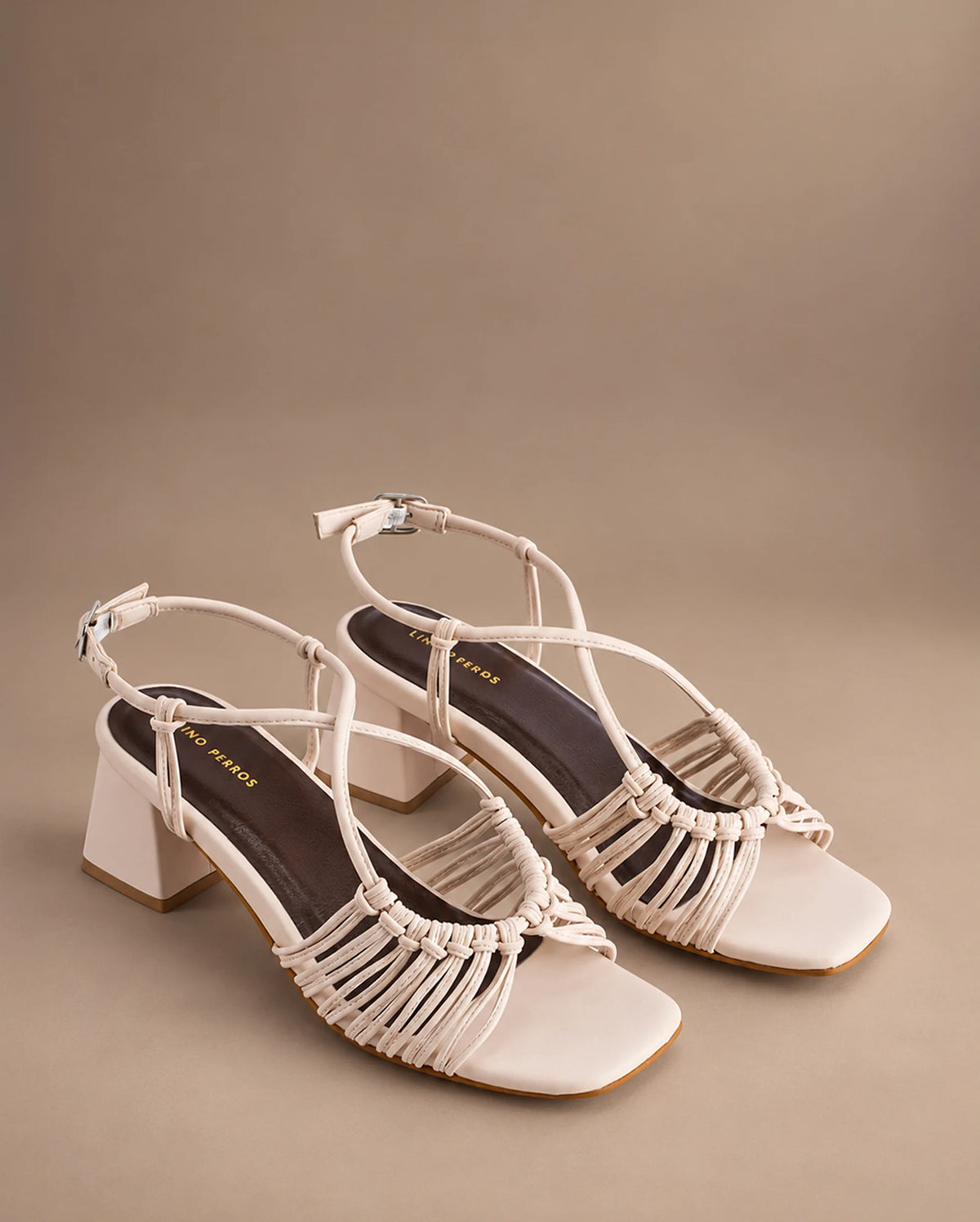 Gabbana Knot Off-white Block Heels