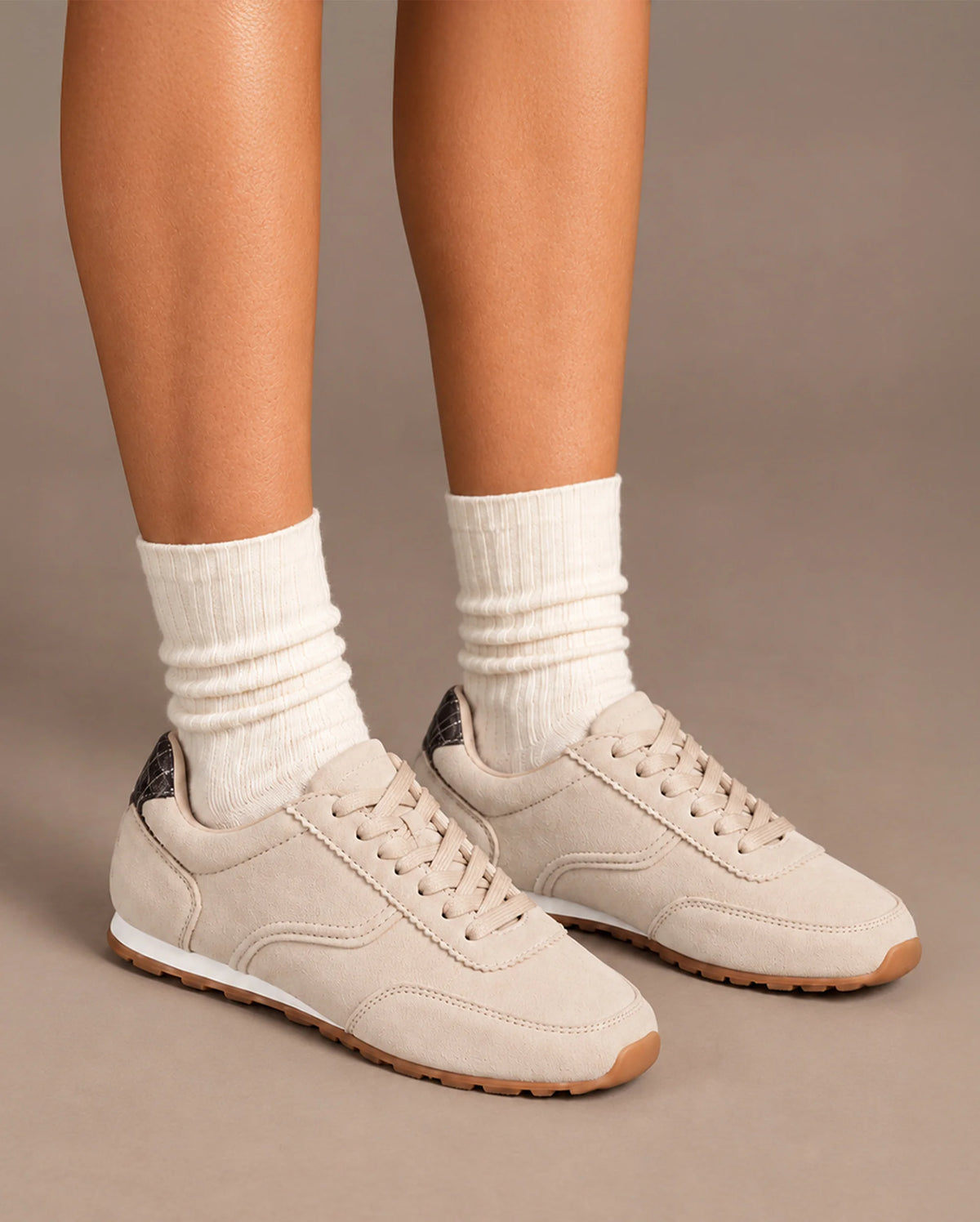 Stellar Check Icon Beige Sneakers