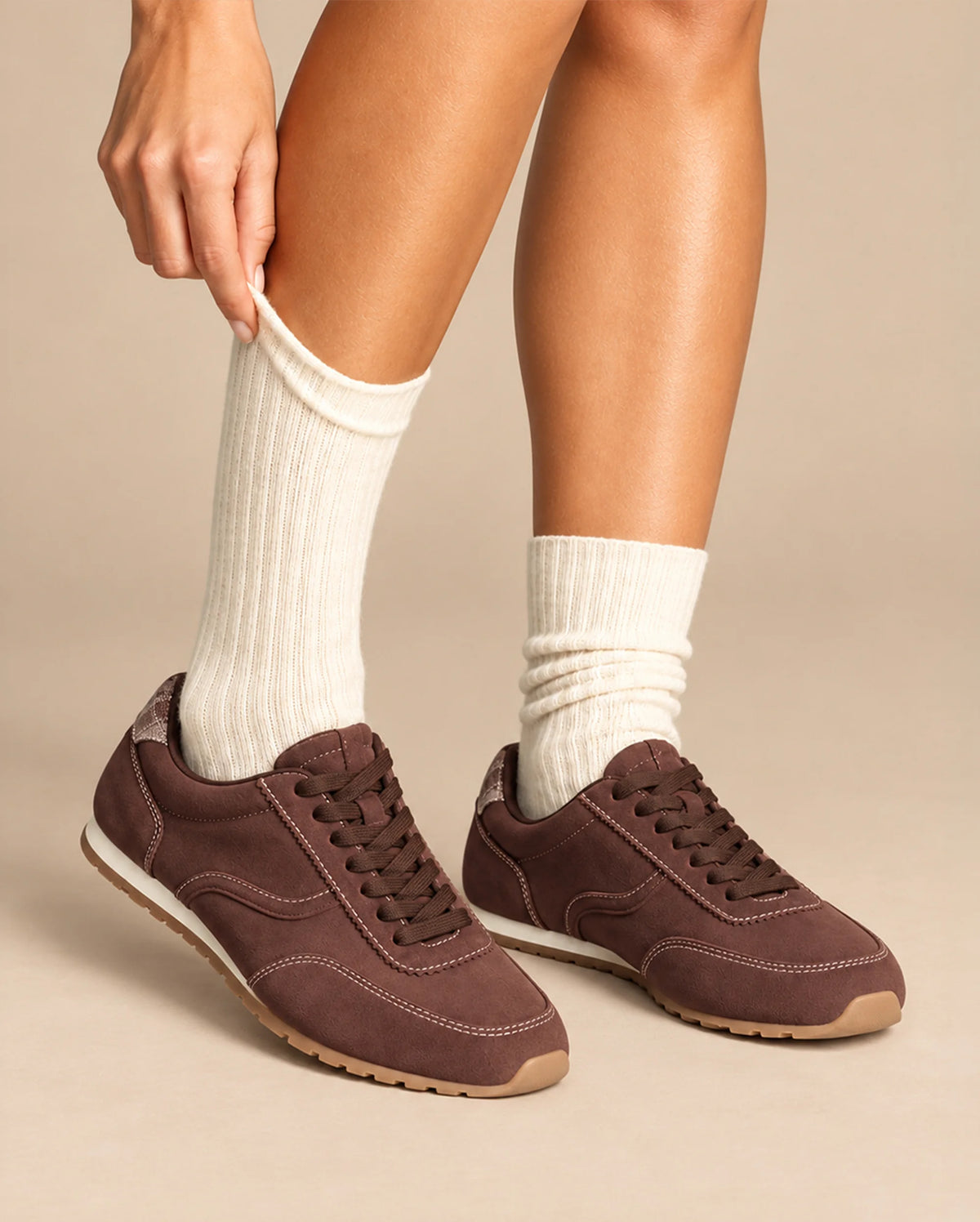 Stellar Check Icon Brown Sneakers