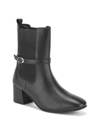Ava Belted Charm Black Ankle Boots