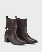 Ava Belted Charm Coffee Ankle Boots