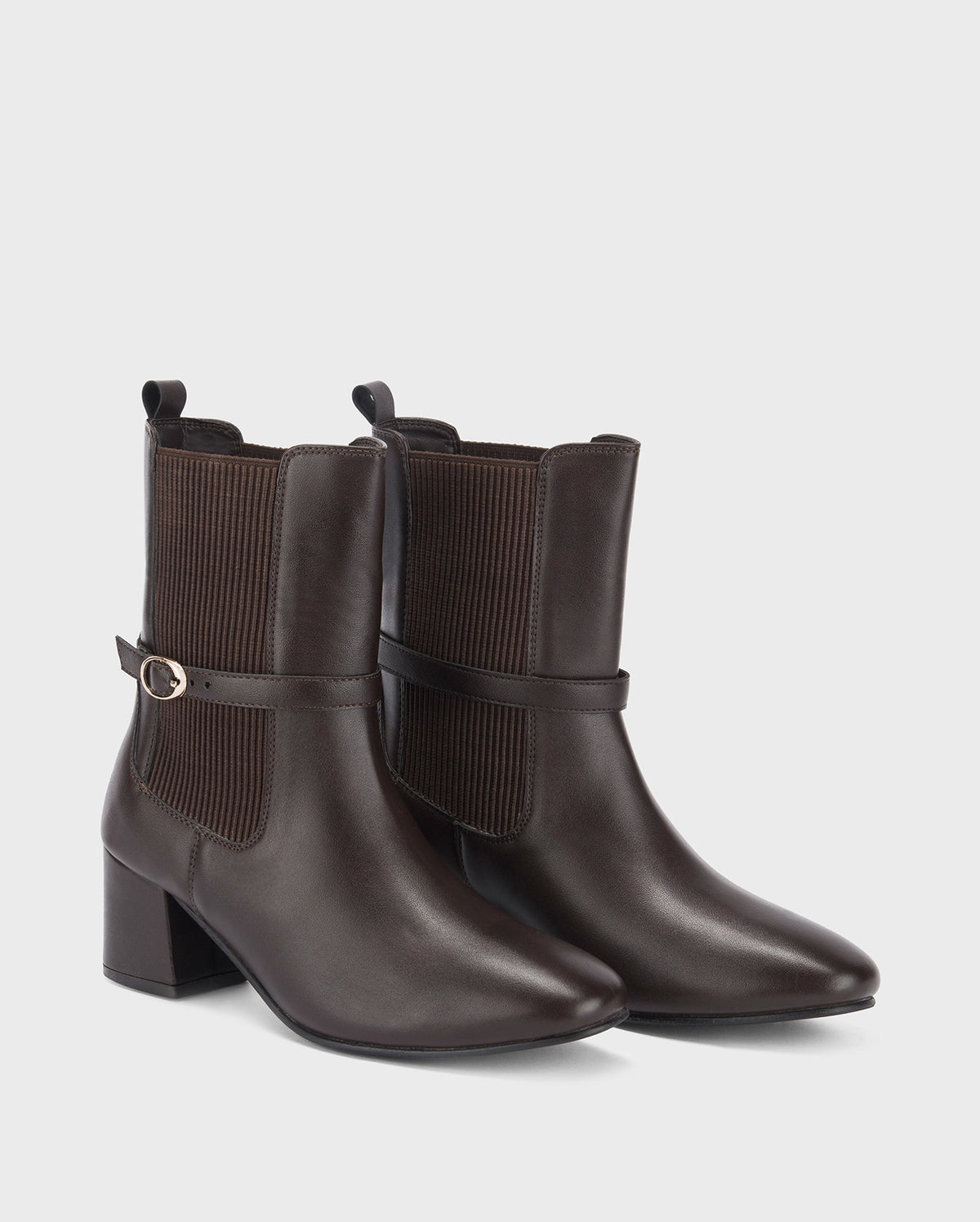 Ava Belted Charm Coffee Ankle Boots