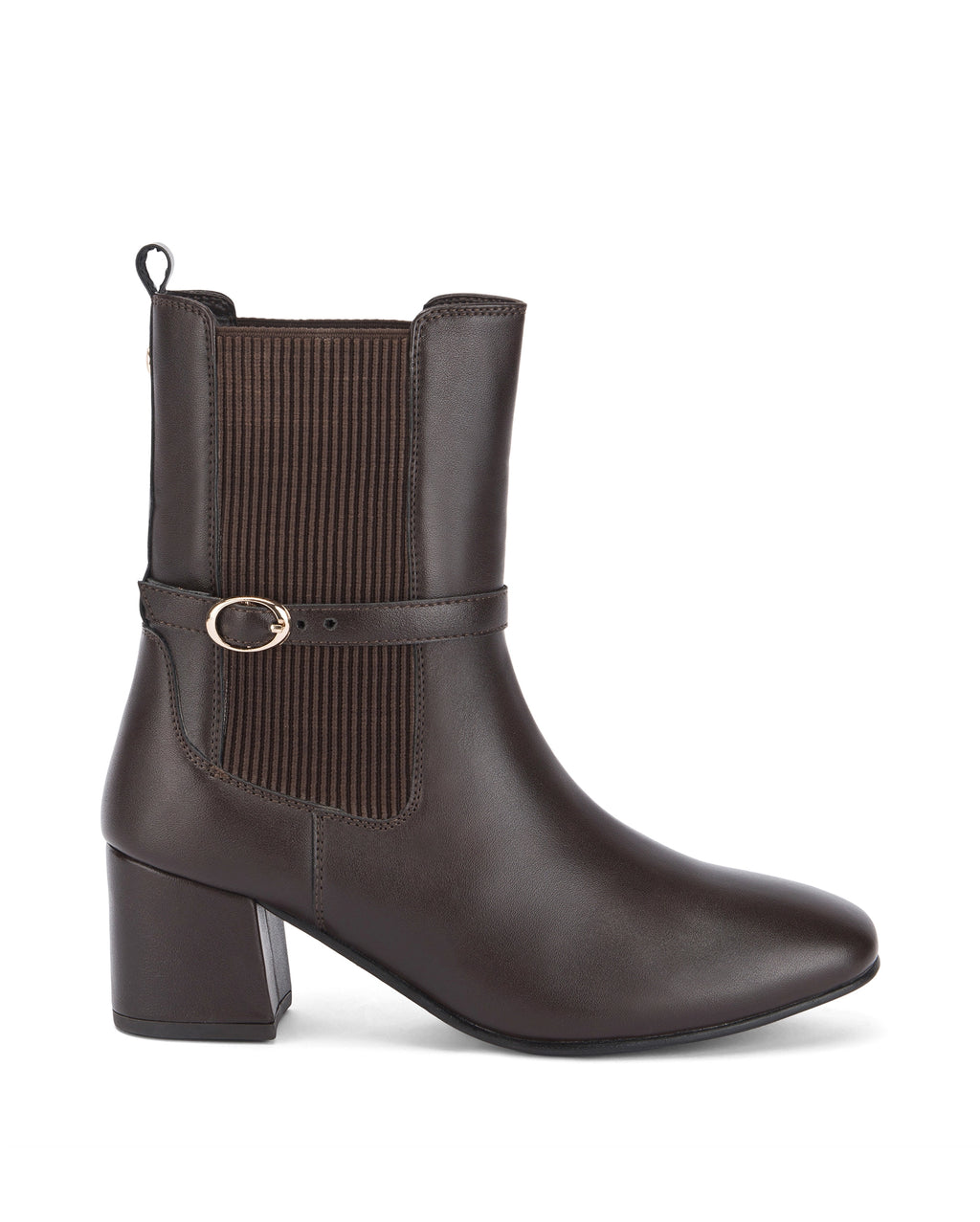 Ava Belted Charm Coffee Ankle Boots