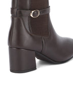 Ava Belted Charm Coffee Ankle Boots