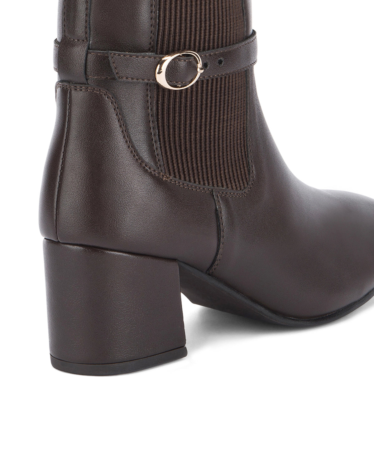 Ava Belted Charm Coffee Ankle Boots