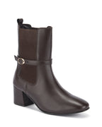 Ava Belted Charm Coffee Ankle Boots