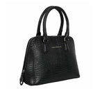 Voyage Rome Croco Black Satchel Bag - Lino Perros