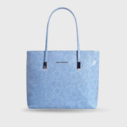 Avril Minimalist Floral Blue Tote Bag