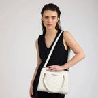 Avril Elle White Satchel Bag - Lino Perros