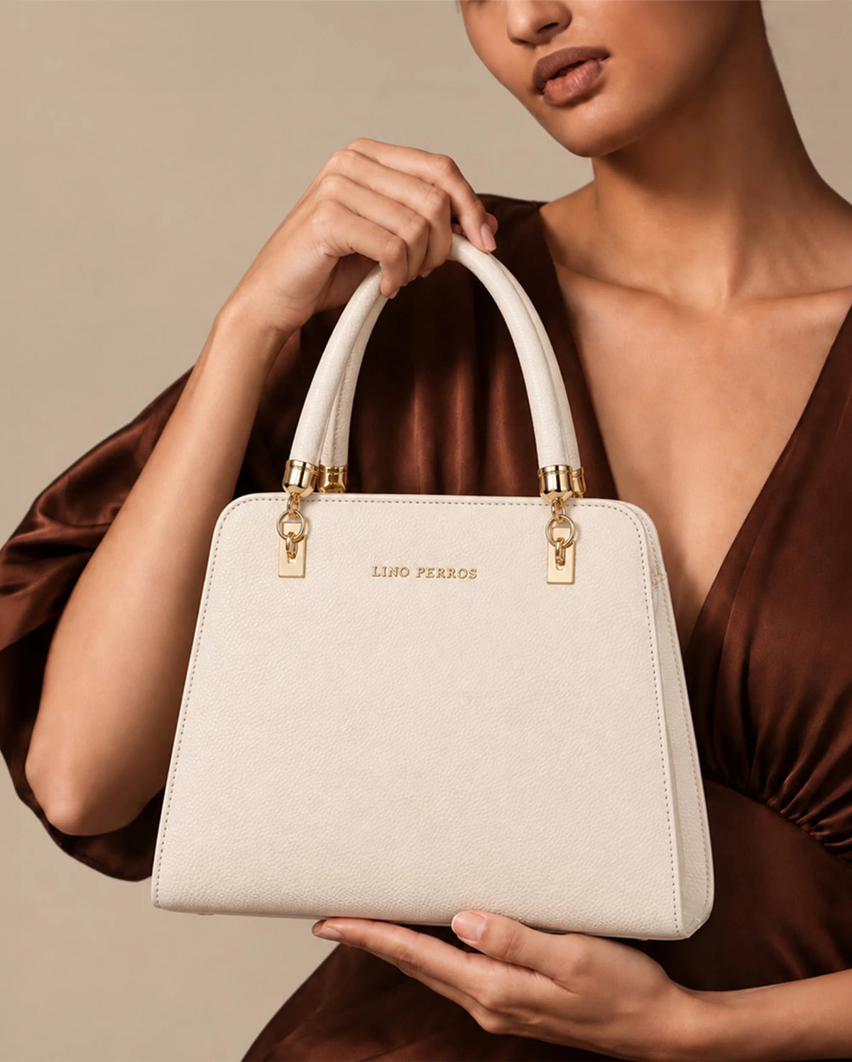 Avril Crush White Satchel Bag - Lino Perros