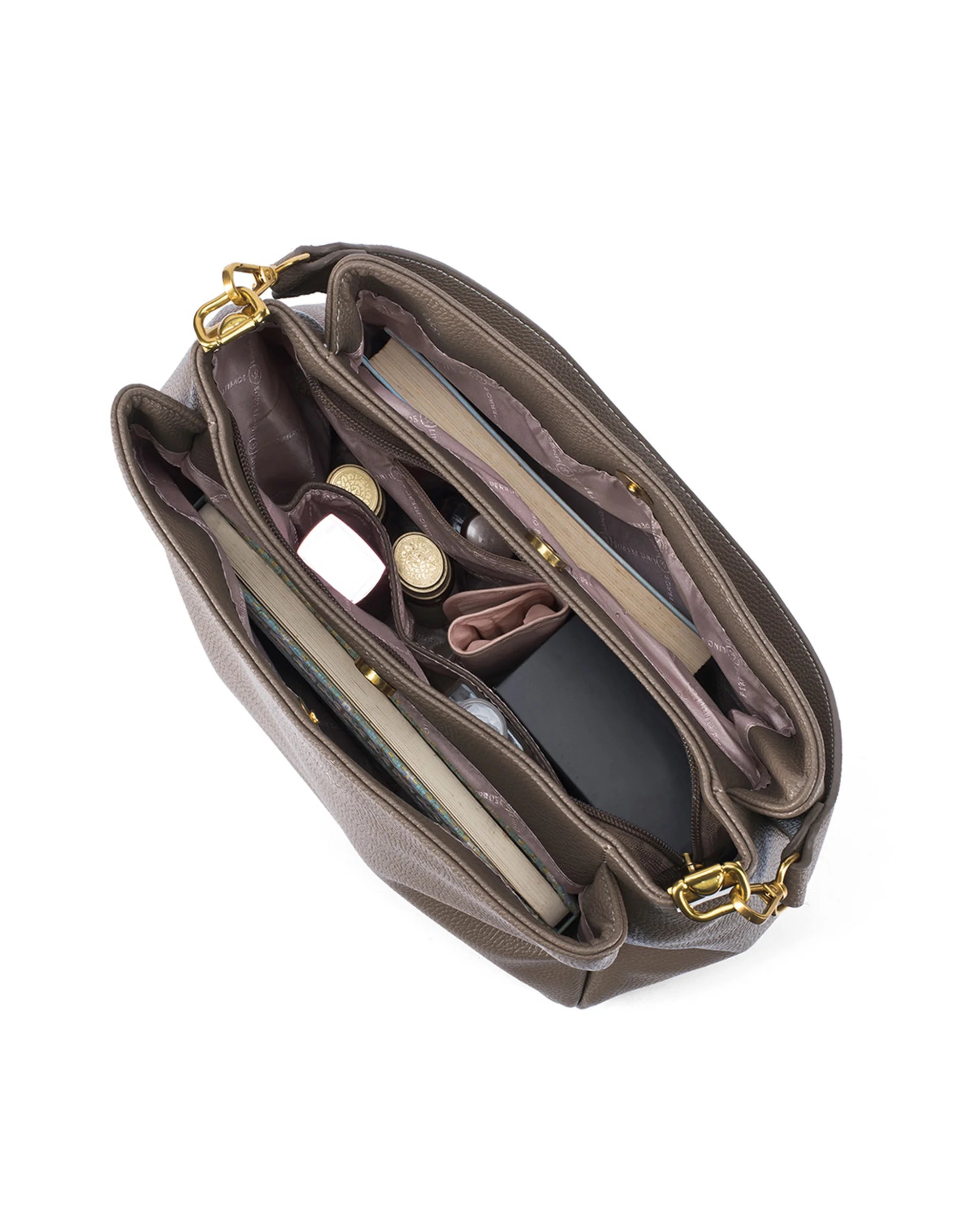 Voyage Simple Taupe Hobo Bag - Lino Perros