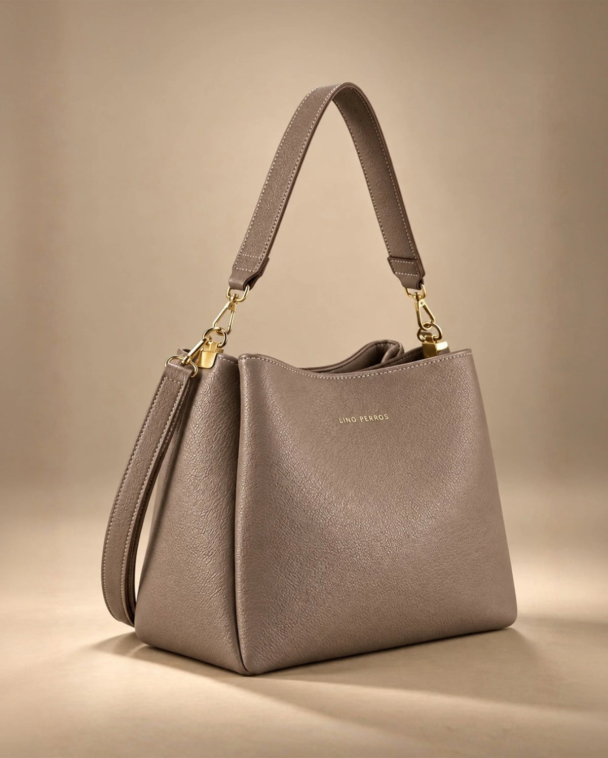 Voyage Simple Taupe Hobo Bag - Lino Perros