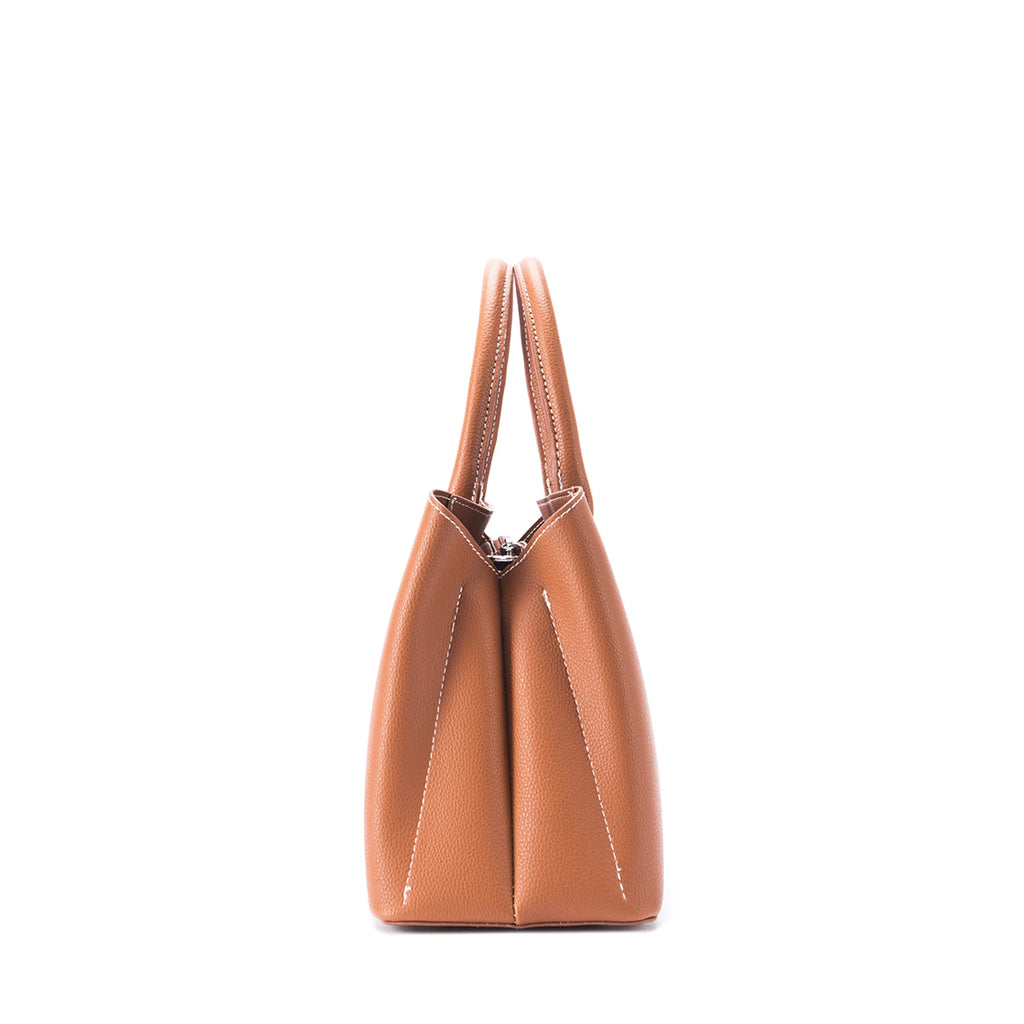 Avril Fine Tan Satchel Bag - Lino Perros
