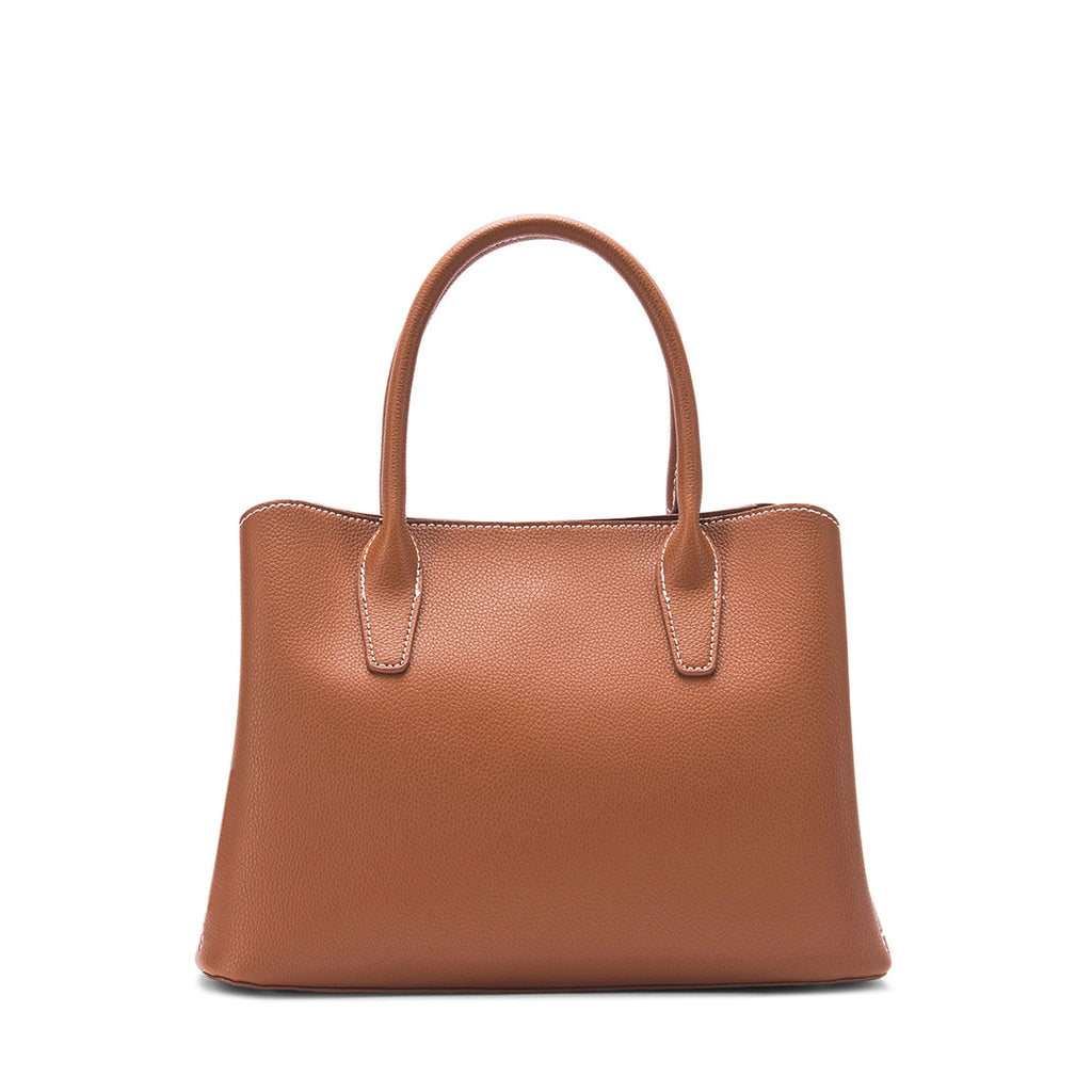 Avril Fine Tan Satchel Bag - Lino Perros