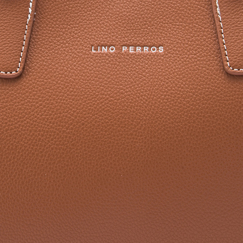 Avril Fine Tan Satchel Bag - Lino Perros