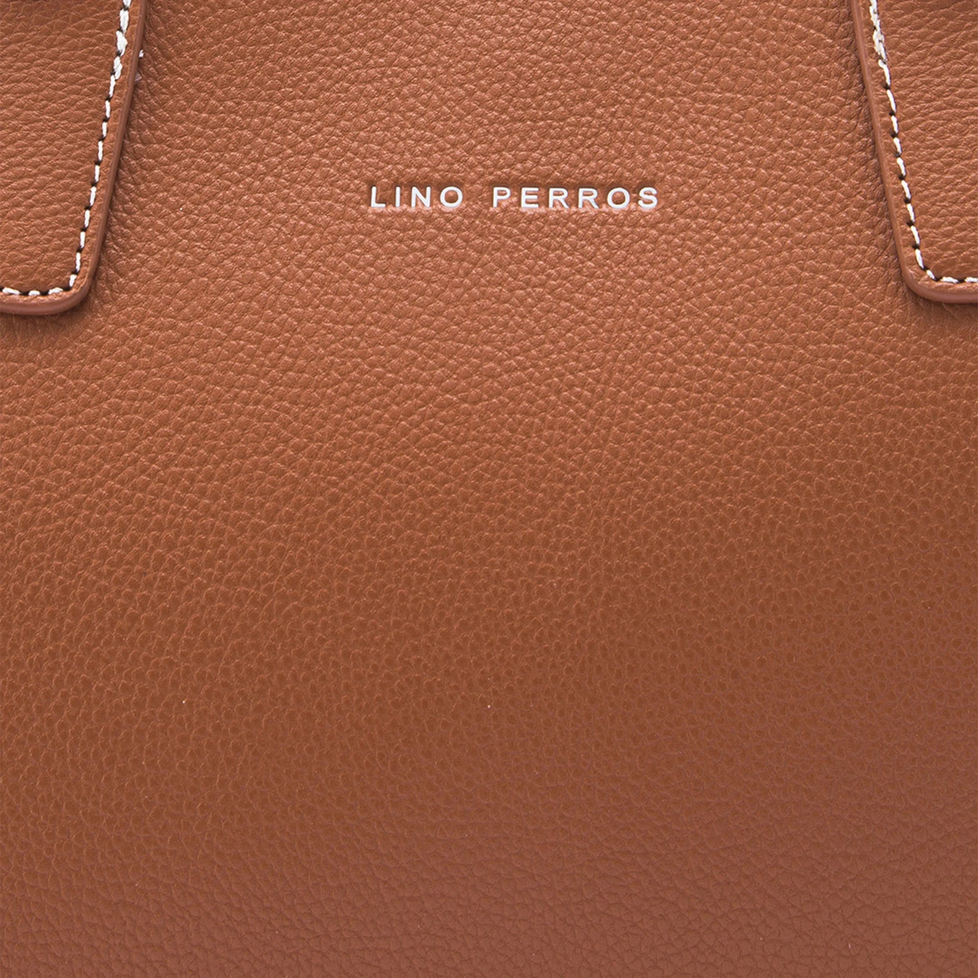 Avril Fine Tan Satchel Bag - Lino Perros
