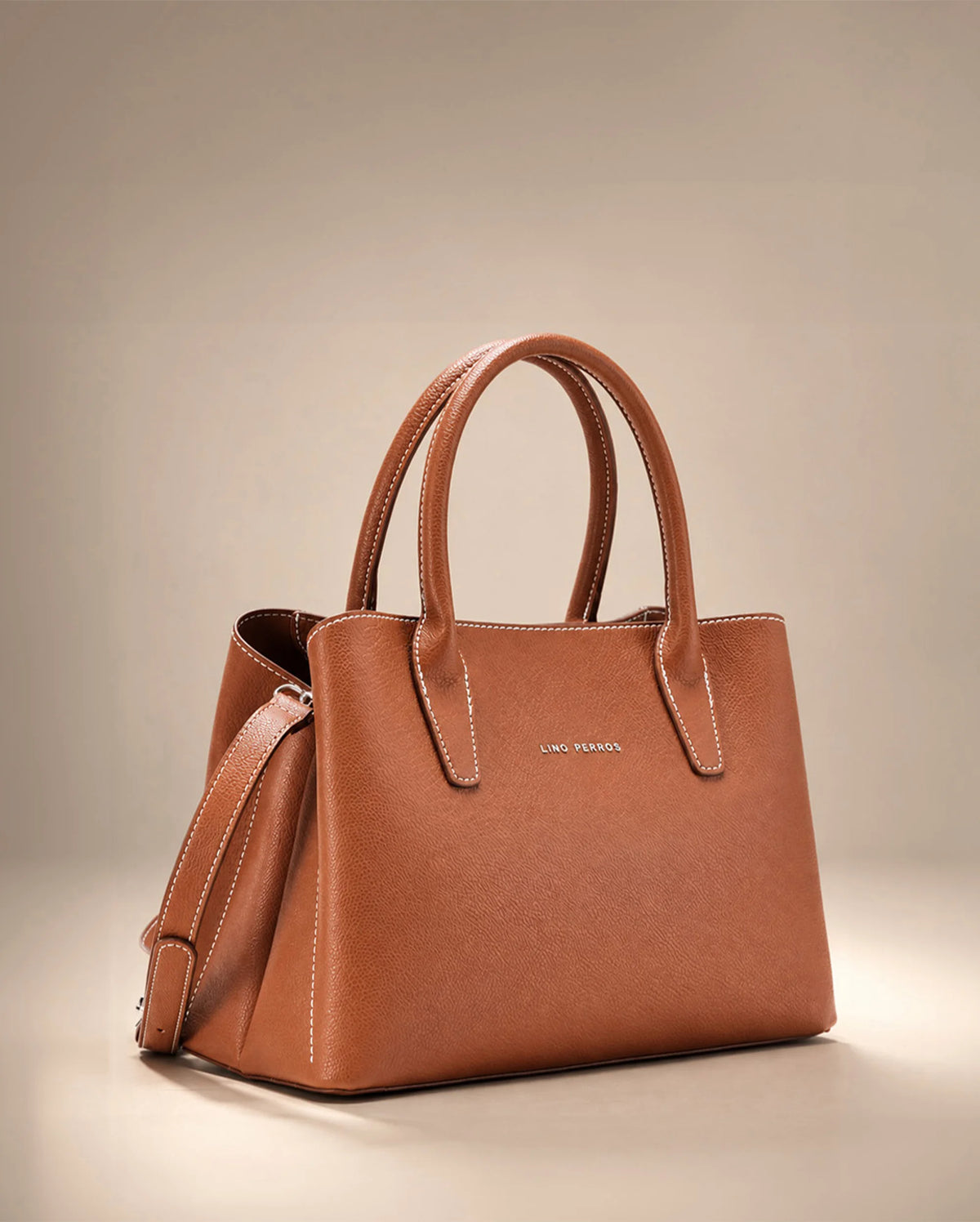 Avril Fine Tan Satchel Bag - Lino Perros