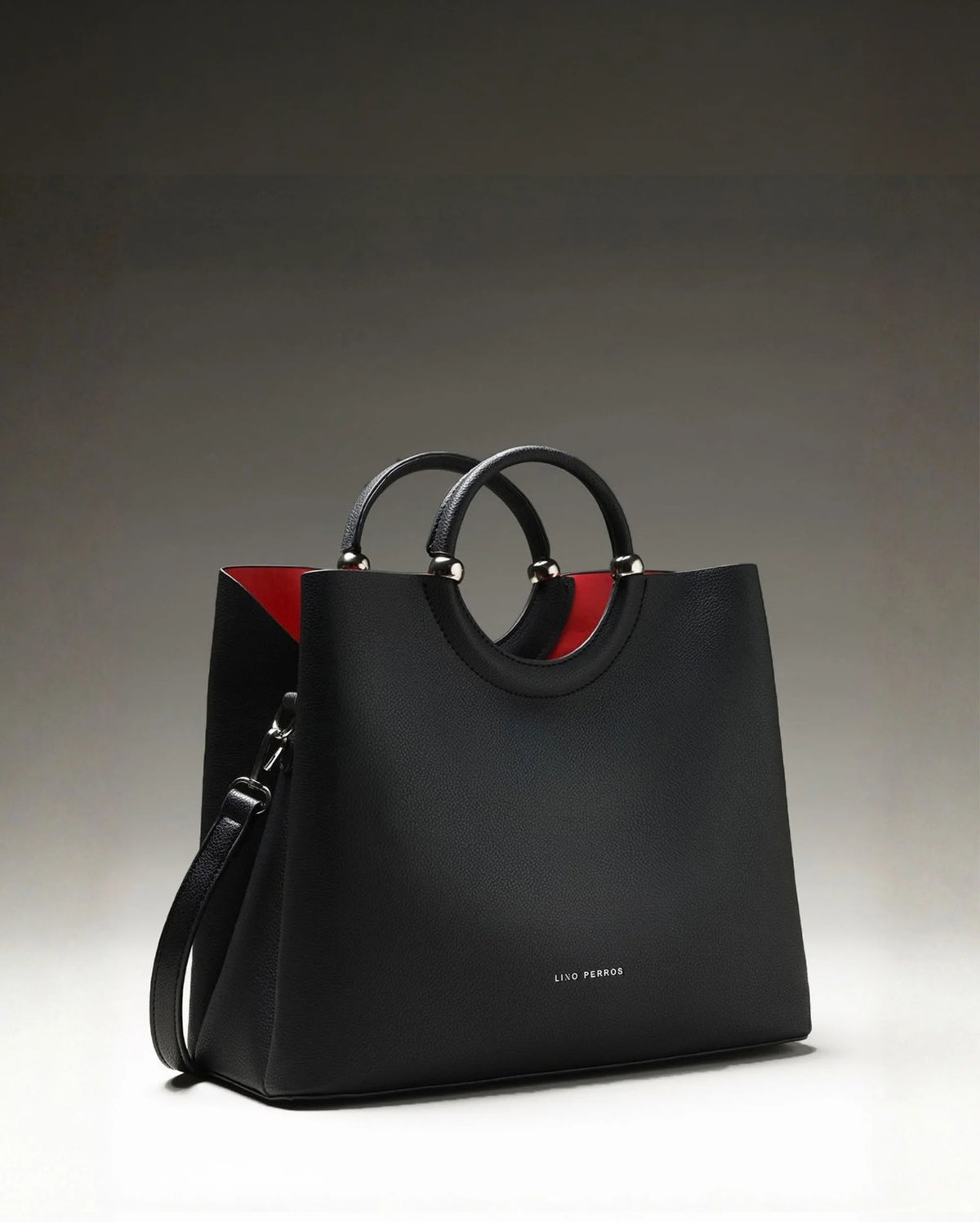 Avril Top Handle Black Satchel Bag - Lino Perros