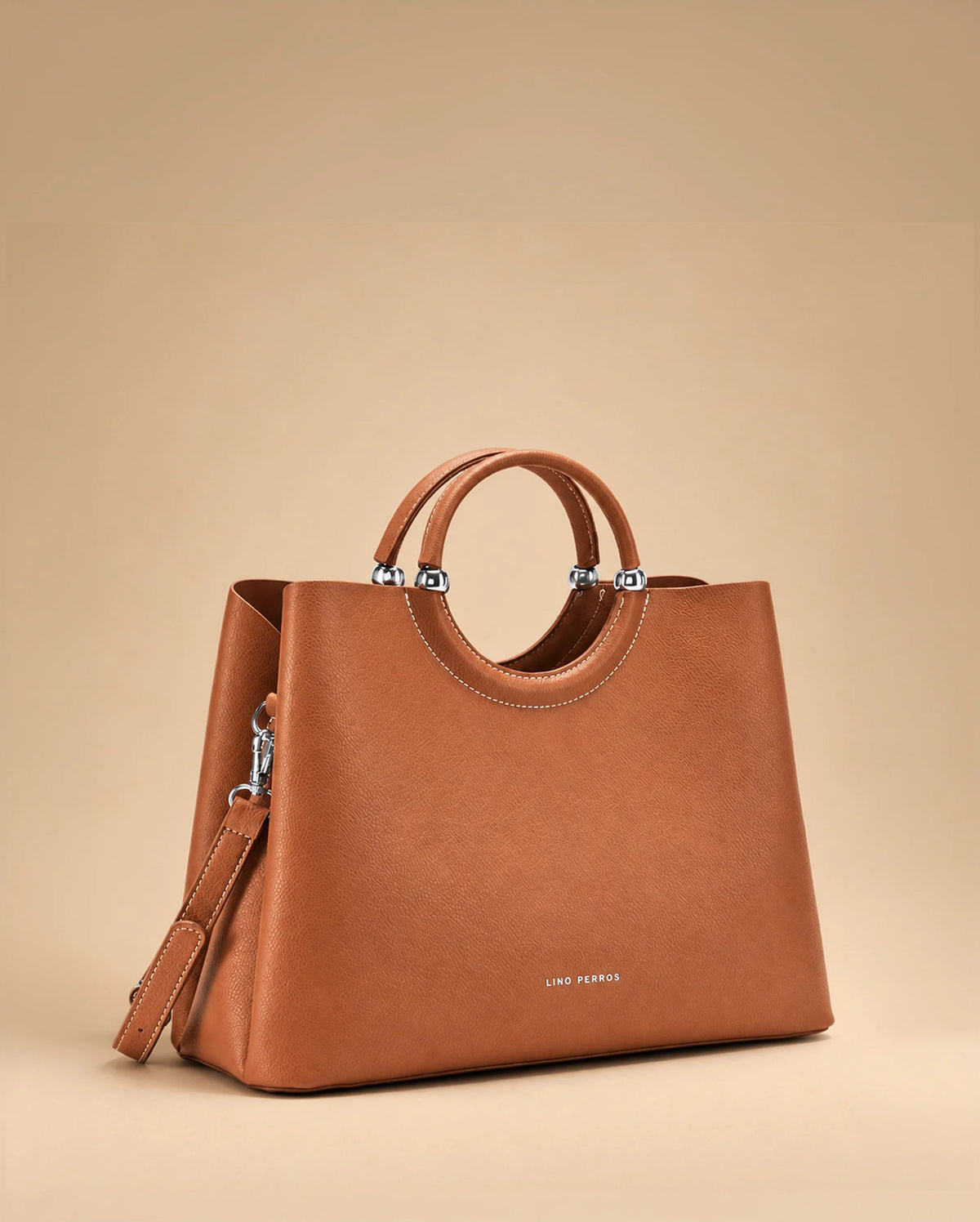 Avril Top Handle Tan Satchel Bag - Lino Perros
