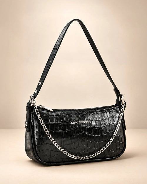 Voyage Flawless Black Shoulder Bag - Lino Perros