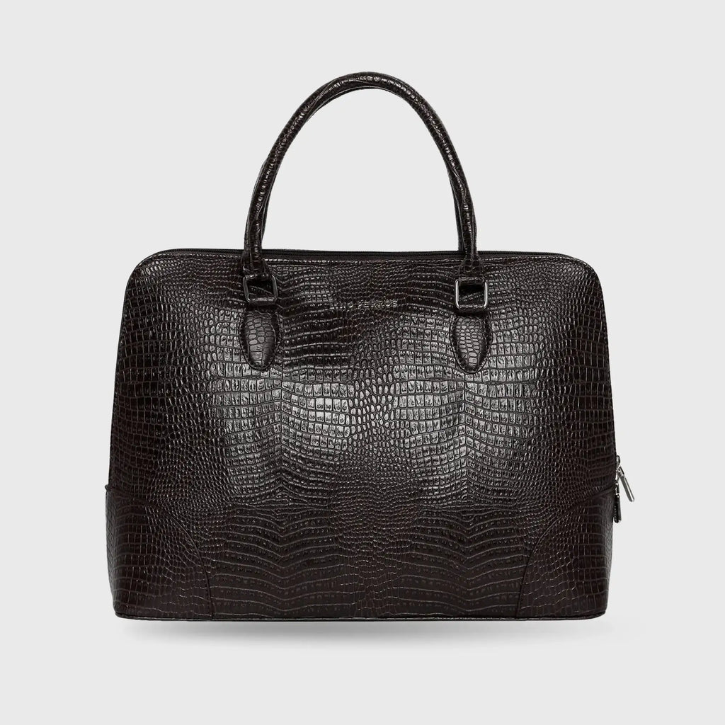 Voyage Organizer Brown Croco Laptop Bag - Lino Perros