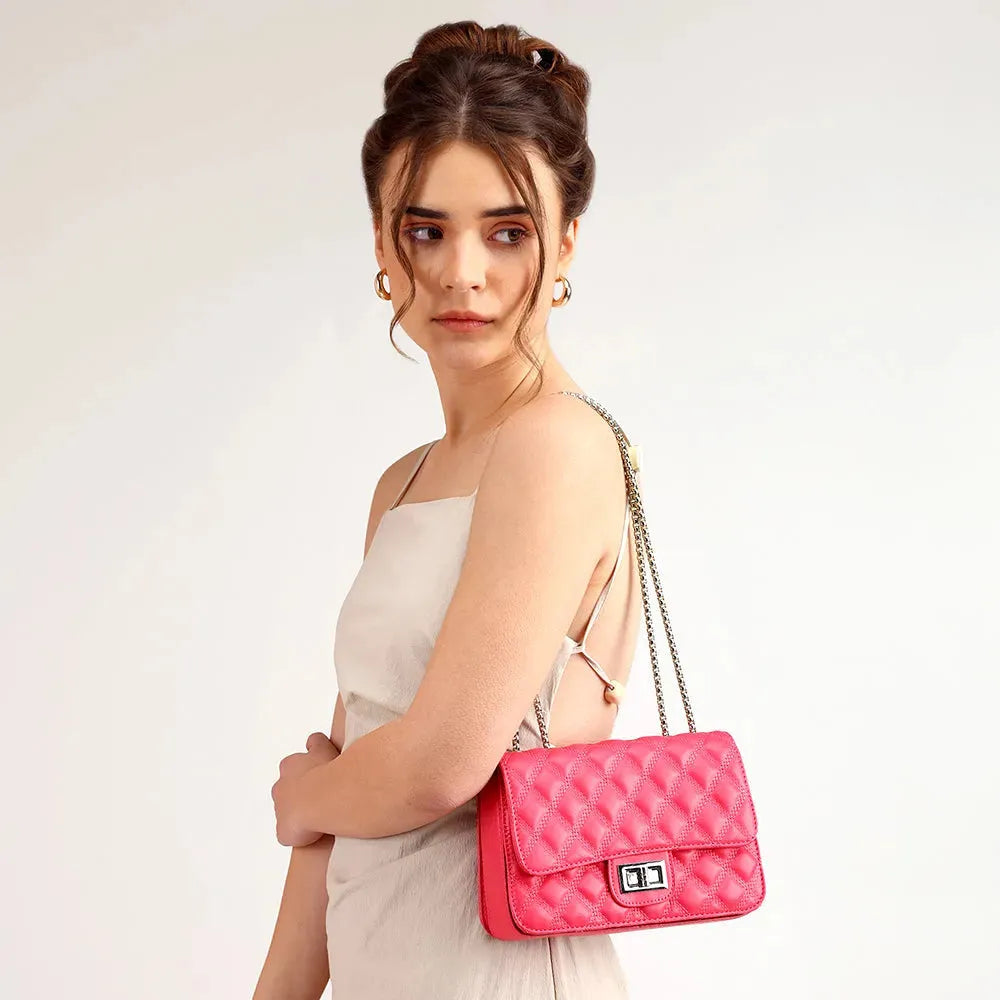 Fuchsia 20X6X13 cm Maddie High Fashion Fuchsia Shoulder Bag