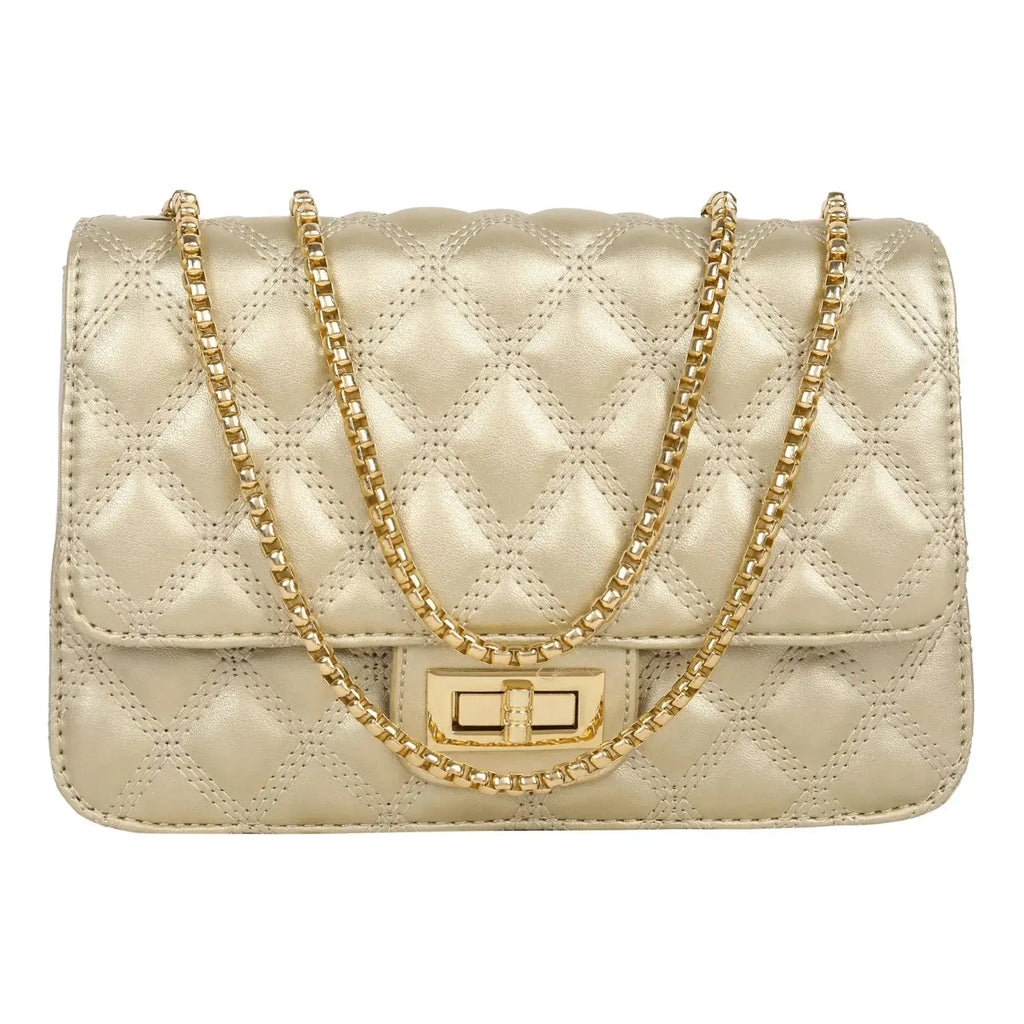 Maddie High Fashion Golden Shoulder Bag - Lino Perros