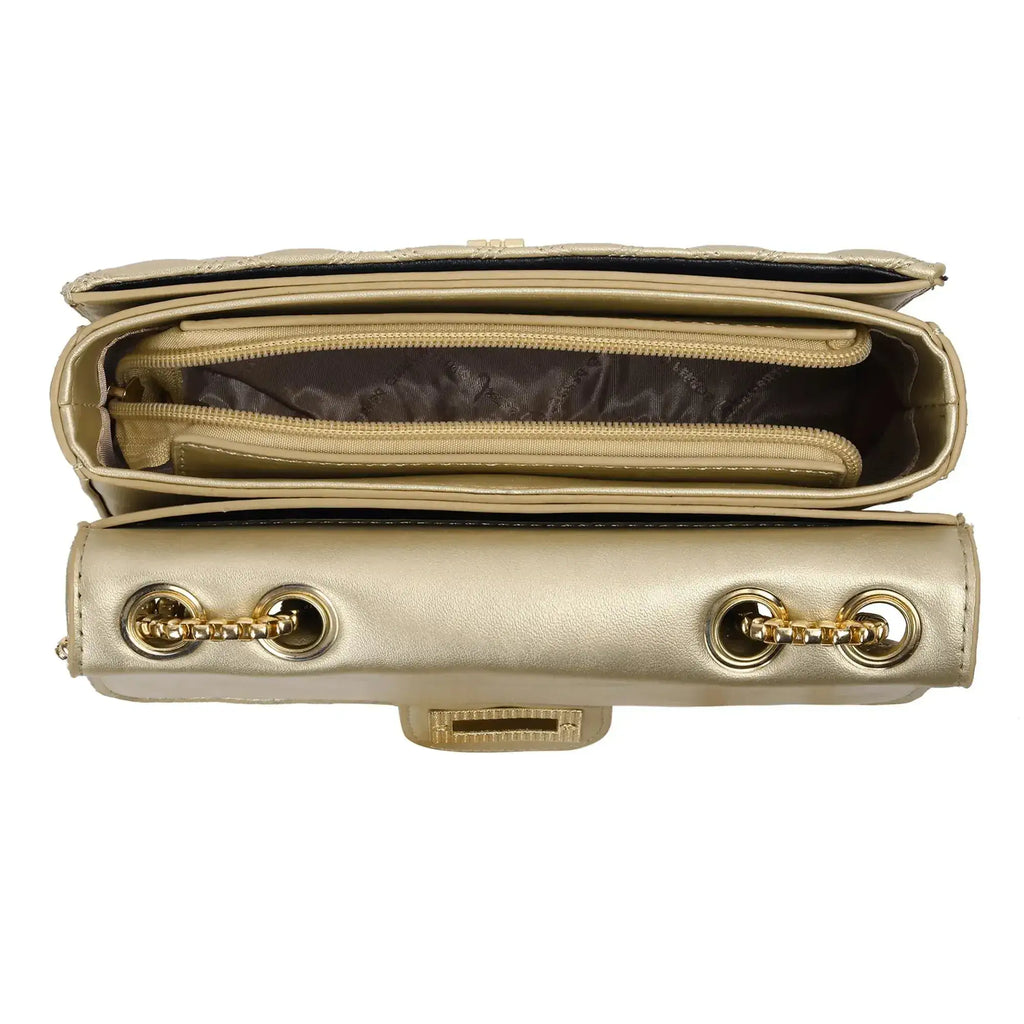 Maddie High Fashion Golden Shoulder Bag - Lino Perros
