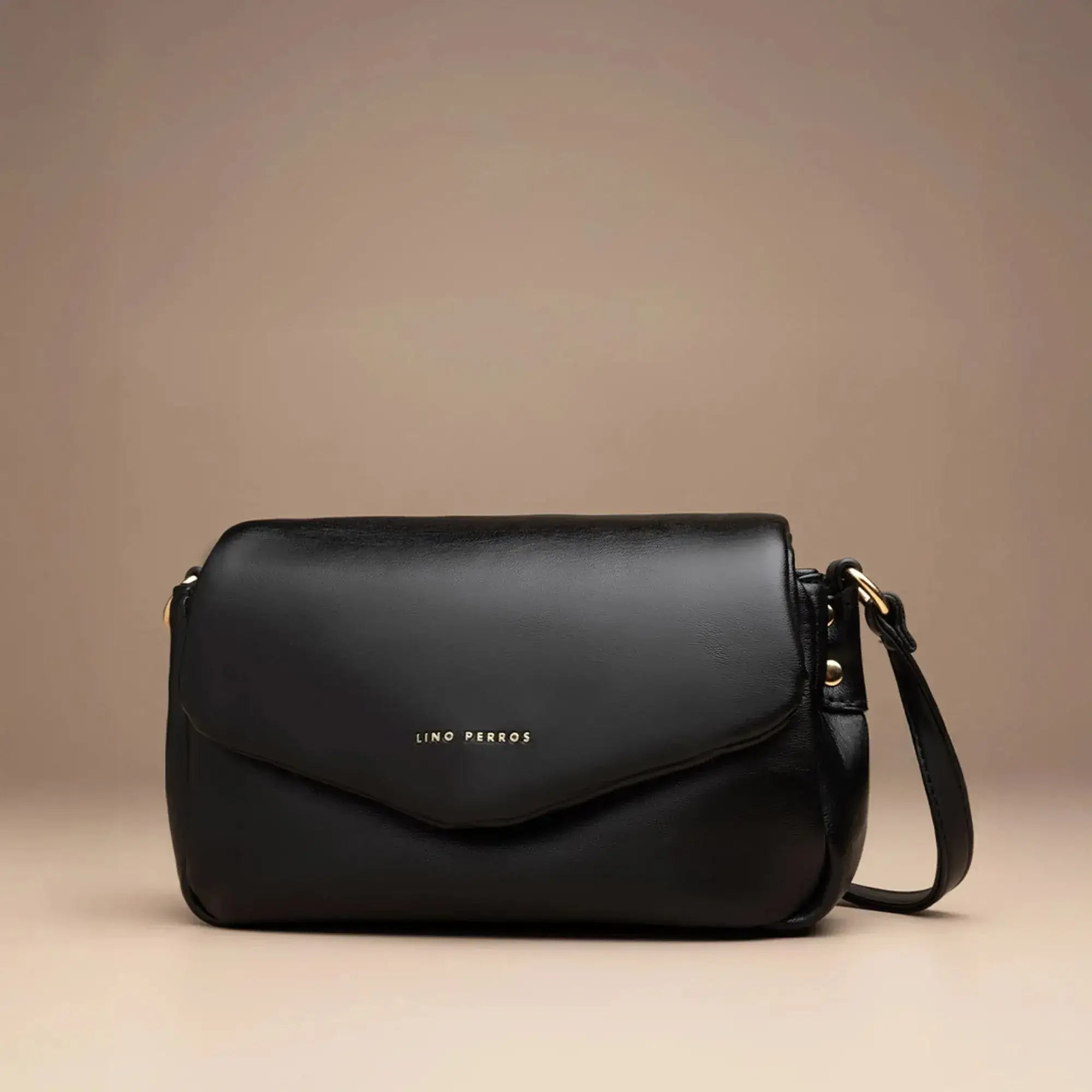 Maddie Toffee Mini Black Shoulder Bag - Lino Perros