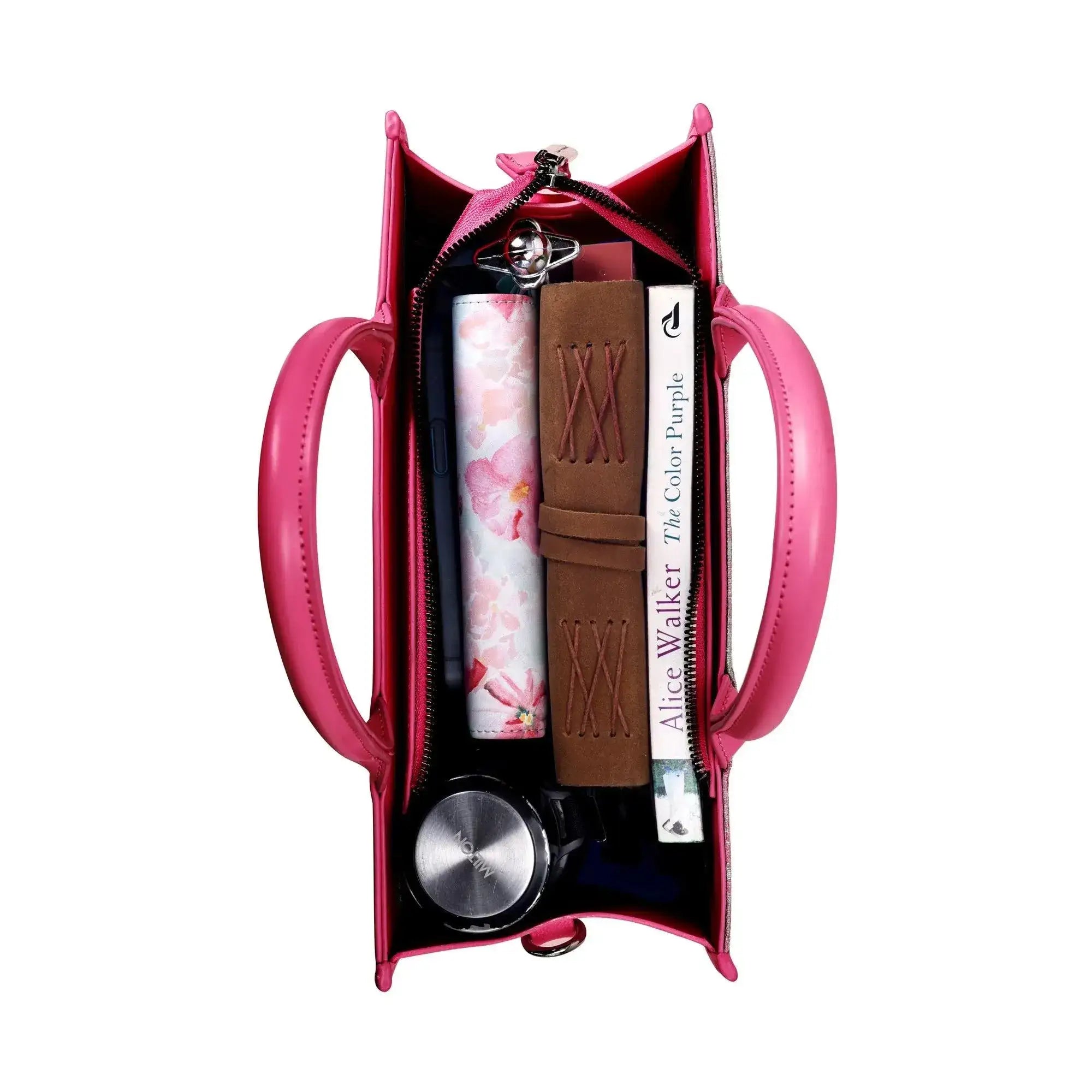 Nelly Café Fuchsia Satchel Bag - Lino Perros