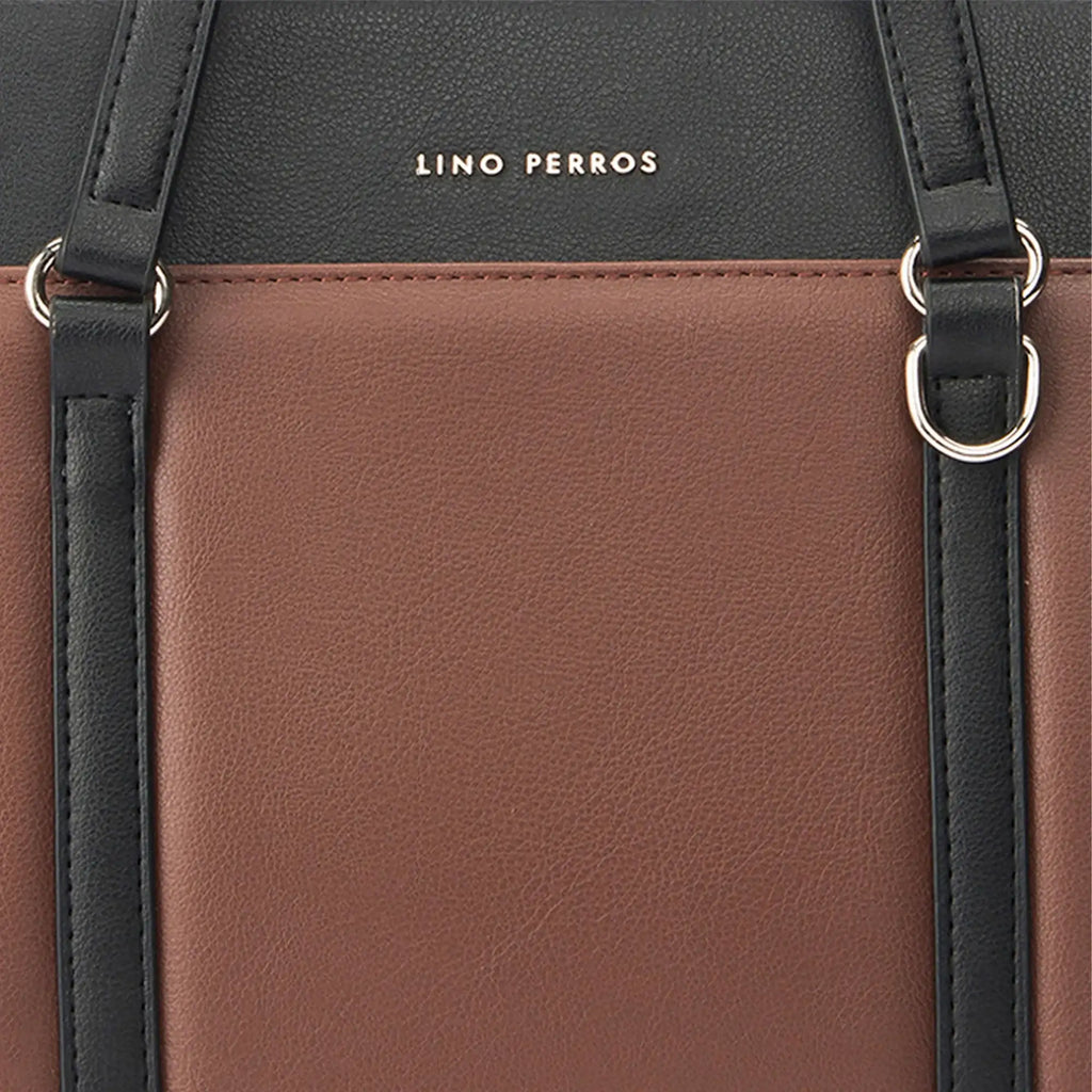 Monroe Accented Durable Brown Tote Bag - Lino Perros