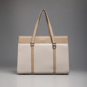Monroe Accented Durable Off-White Tote Bag